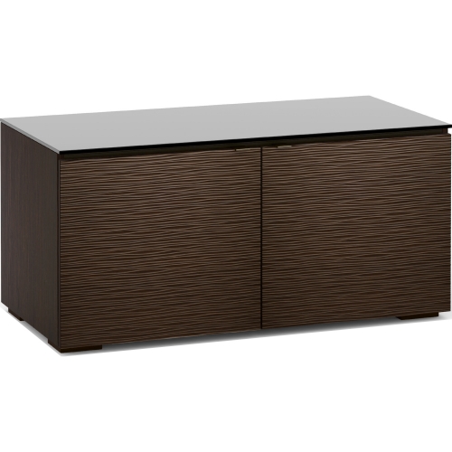 Berlin 221 44" TV Cabinet in Textured Wenge w/ Black Glass Top